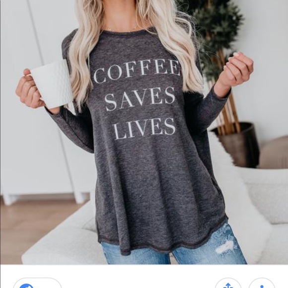 Vici Tops - VICI Collection Coffee Saves Lives shirt